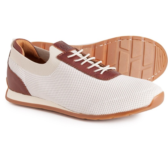 Born Barrett Knit Sneakers Tan/White Slip-Ons Mens Sizes NWT - Picture 1 of 15